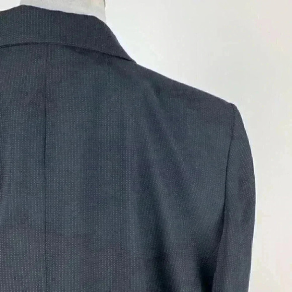 Dress barn blazer size 14 black with blue pindot two button jacket with pockets - Picture 8 of 14